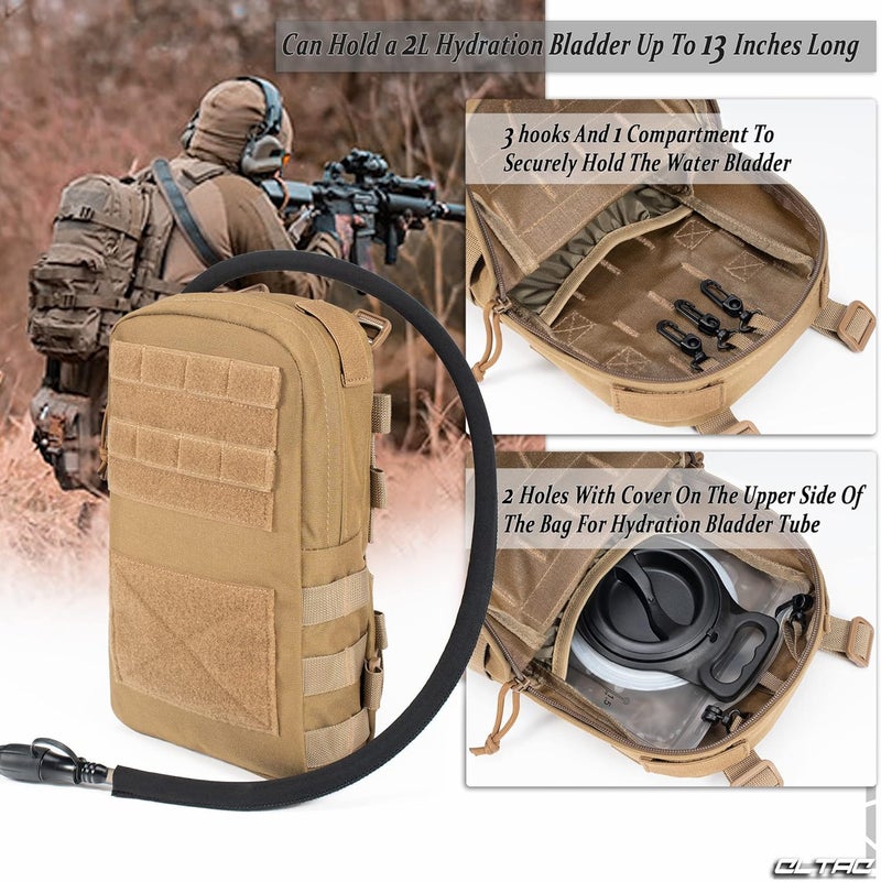 CLTAC Tactical Small MOLLE Hydration Pack Outdoor Water Bladder Carrier Pack for Vest Backpack - Image 4